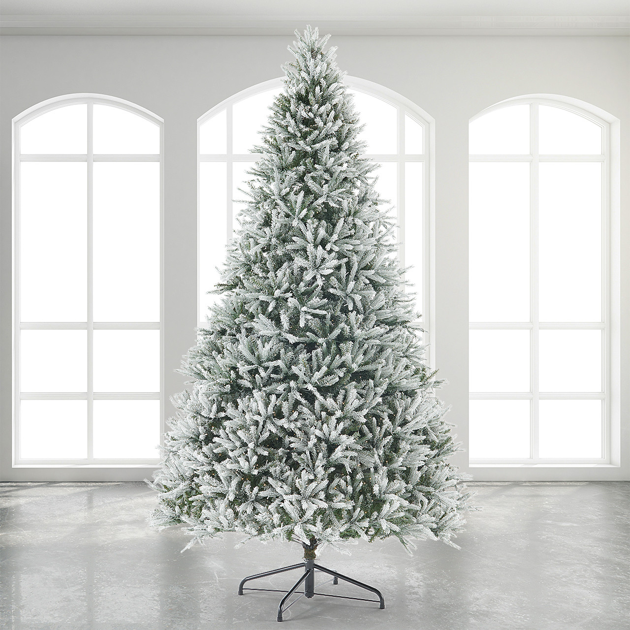 10 ft. Flocked Noble Fir Full Christmas Tree with 4000 LED Lights 10 ft. Flocked Noble Fir Full Christmas Tree with 4000 LED Lights