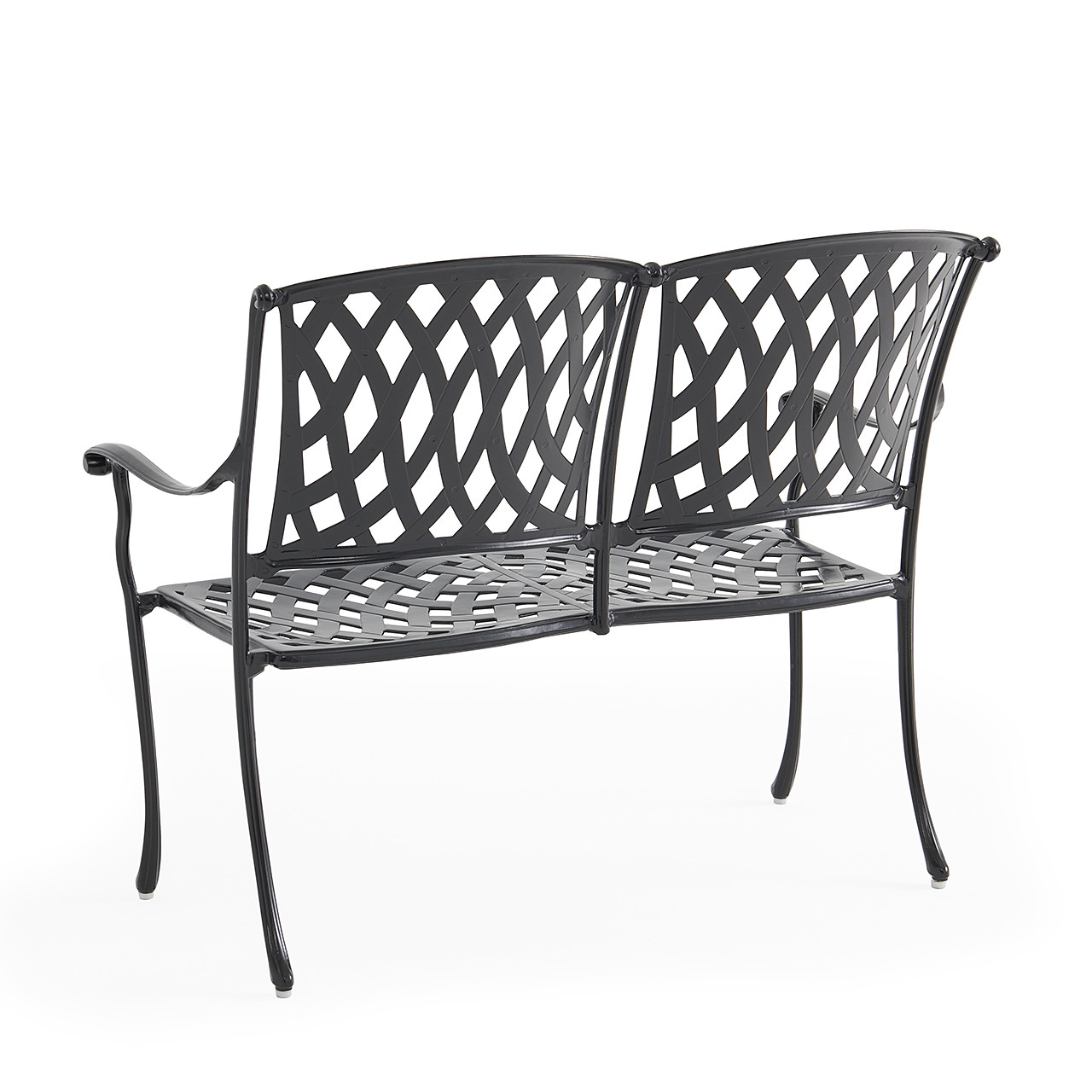 Tivoli Matte Black Cast Aluminum Loveseat Bench