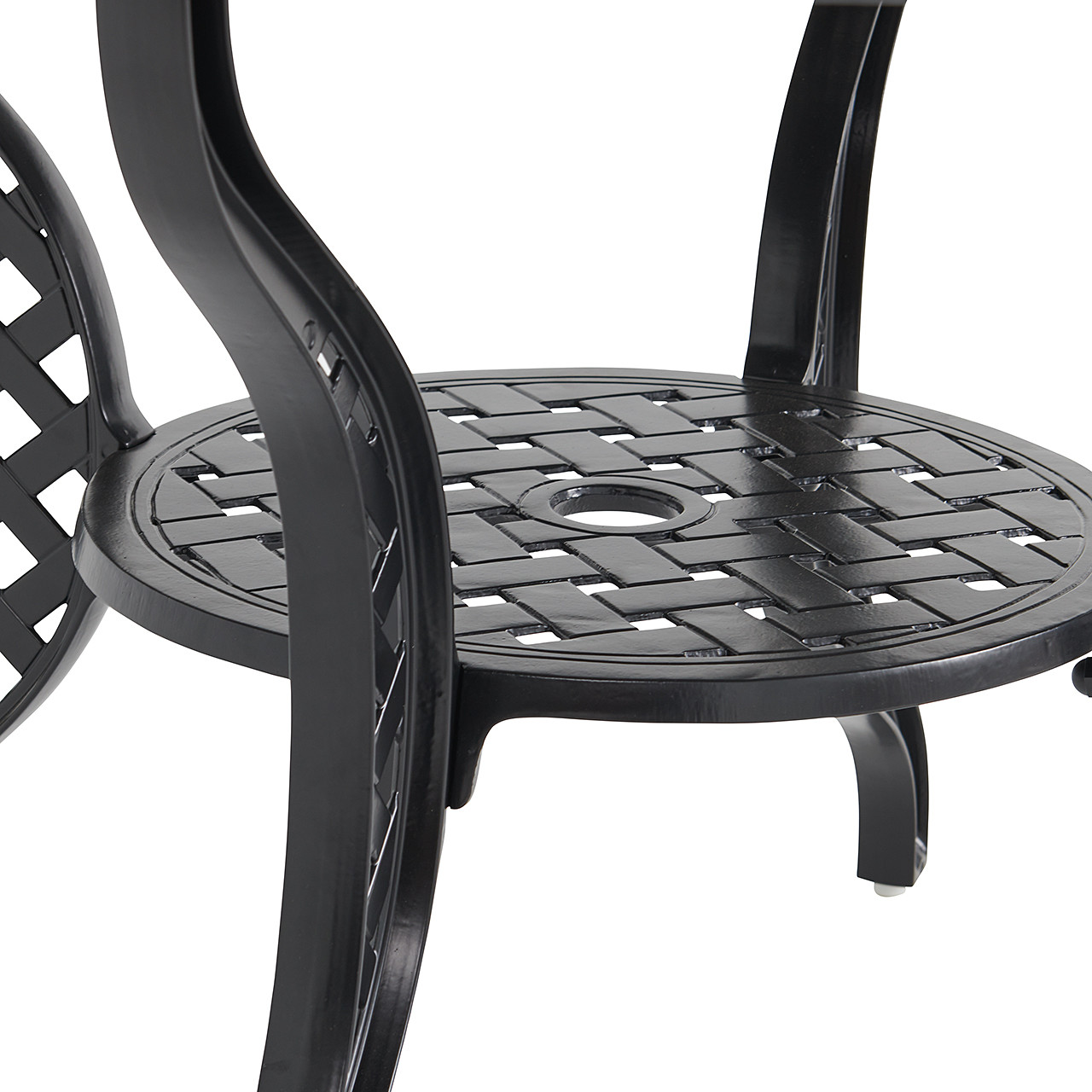 Tivoli Matte Black Cast Aluminum 48 in. D Dining Table - Fortunoff