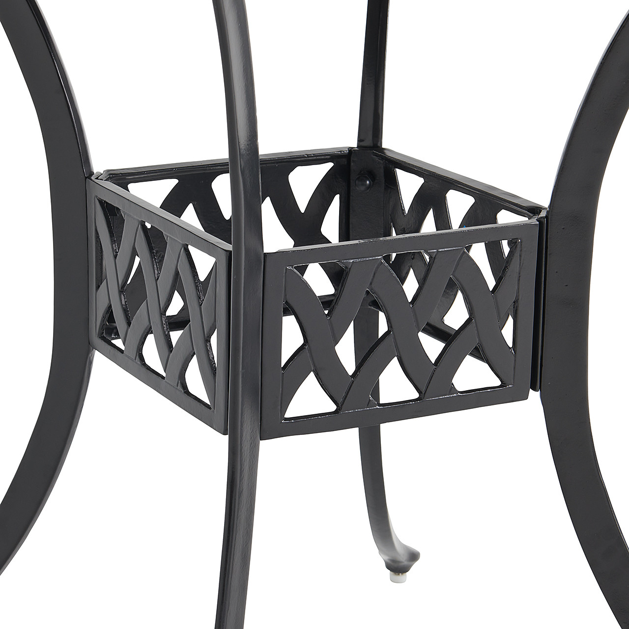 Tivoli Matte Black Cast Aluminum 48 in. D Gathering Height Table