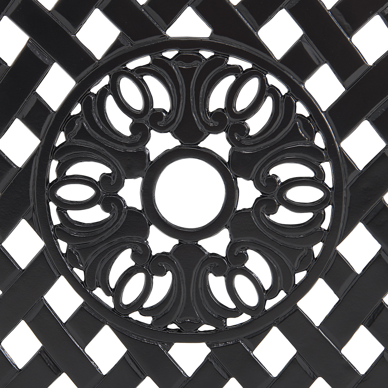 Tivoli Matte Black Cast Aluminum 40 in. D Lazy Susan - Fortunoff