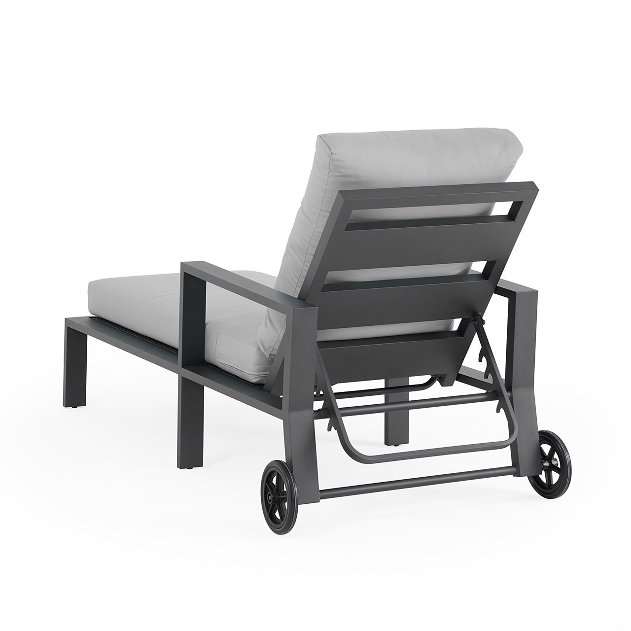 Montecito Charcoal Aluminum with Cushions Chaise Lounge