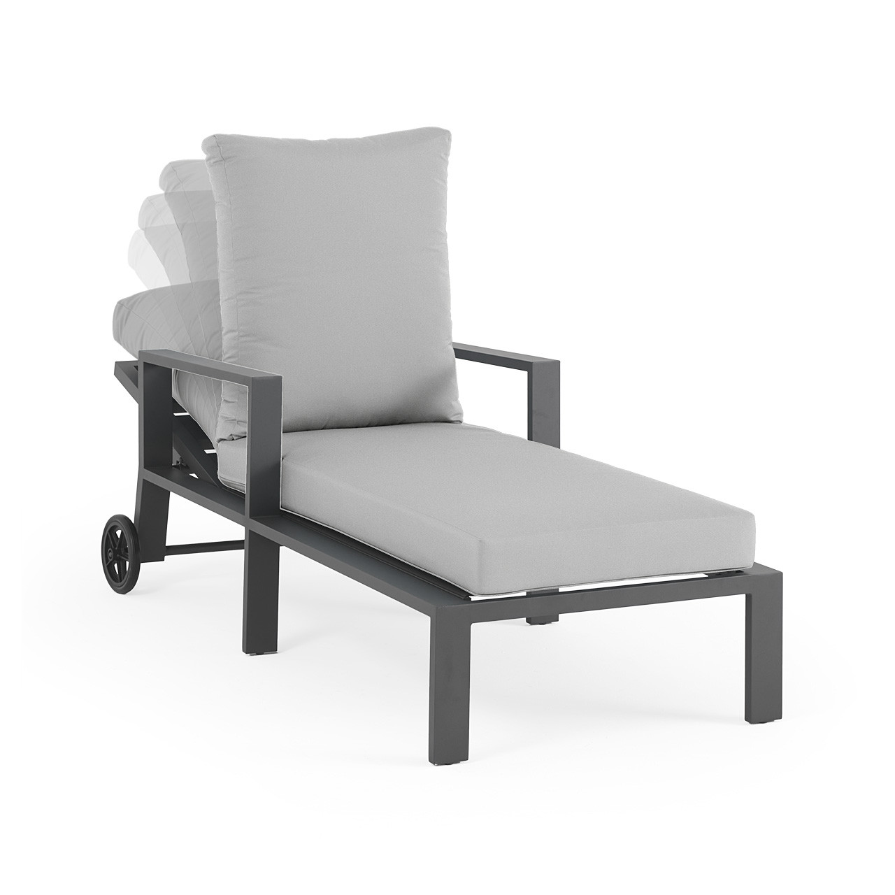 Montecito Charcoal Aluminum with Cushions Chaise Lounge