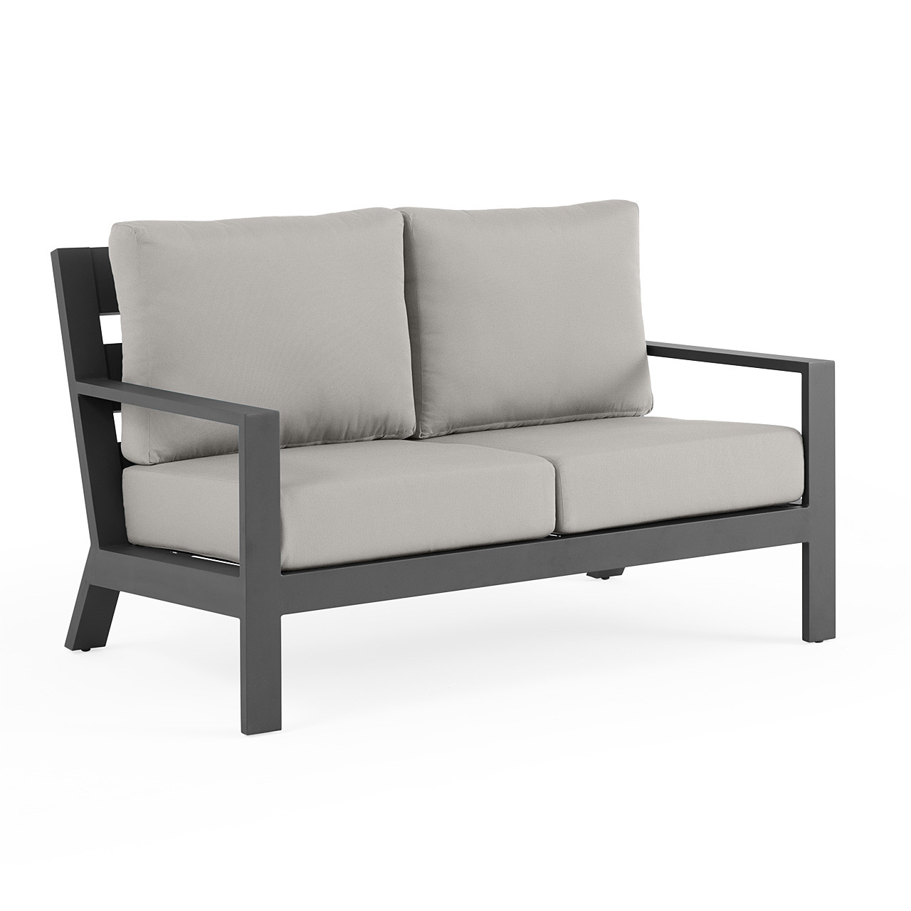 Montecito Charcoal Aluminum with Cushions Loveseat