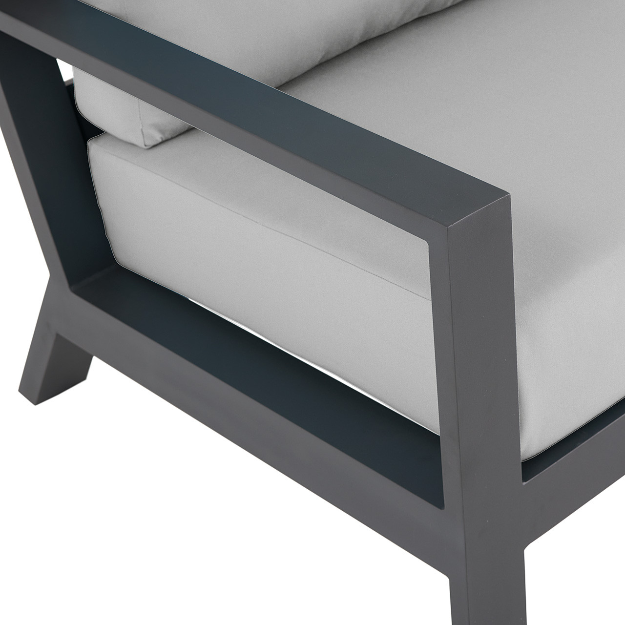 Montecito Charcoal Aluminum with Cushions Loveseat