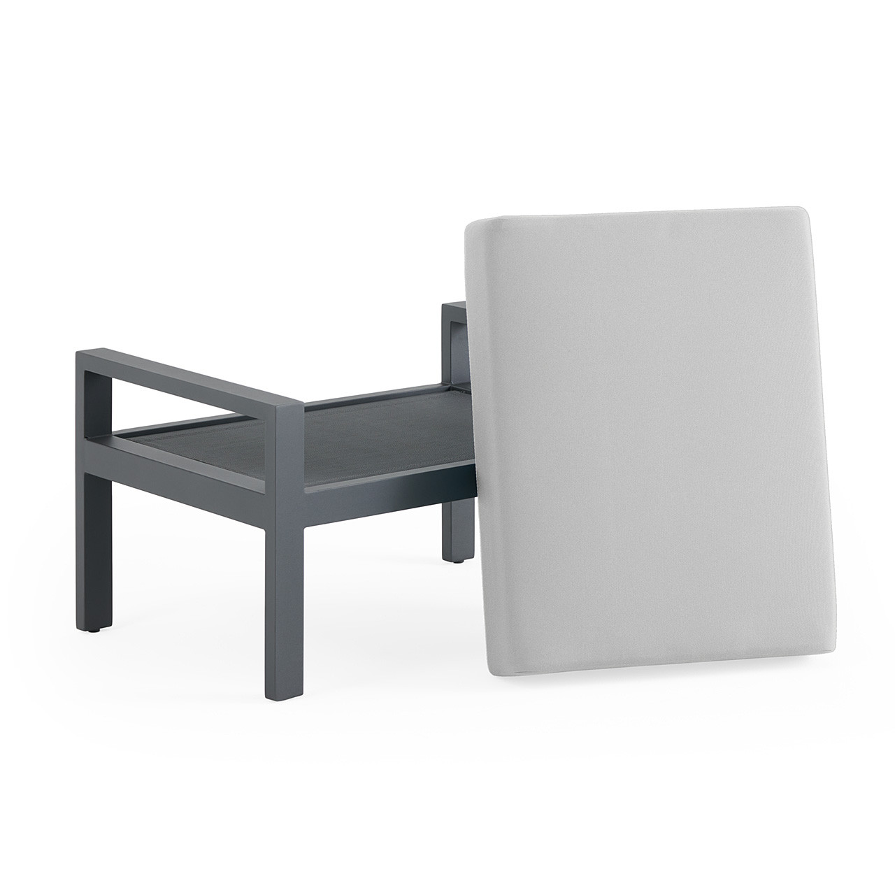 Montecito Charcoal Aluminum with Cushion Ottoman