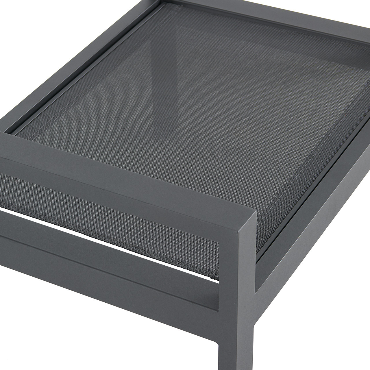 Montecito Charcoal Aluminum with Cushion Ottoman