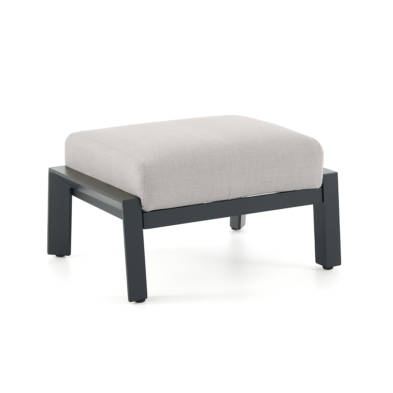 St. Lucia Midnight Aluminum with Cushion Ottoman - Fortunoff