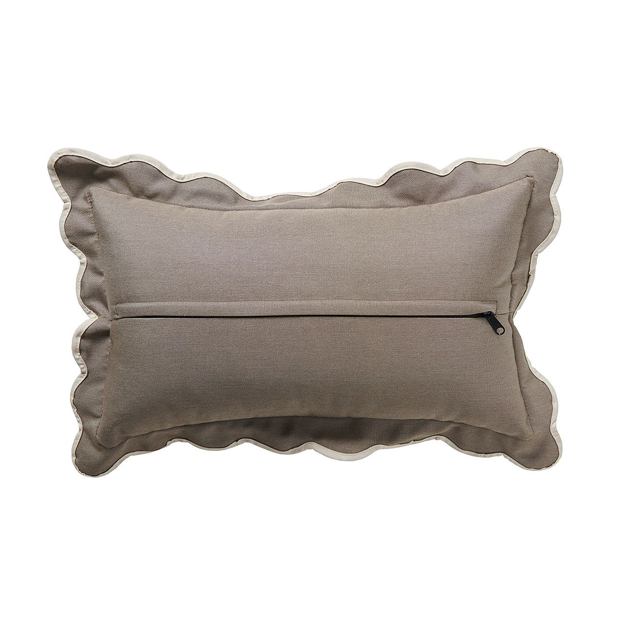 Taupe and Natural 12 x 20 in. Lumbar Pillow with Welted Flange
