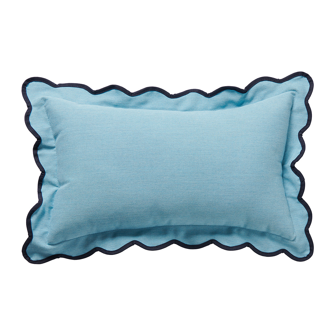 Mineral and Navy 12 x 20 in. Lumbar Pillow with Welted Flange