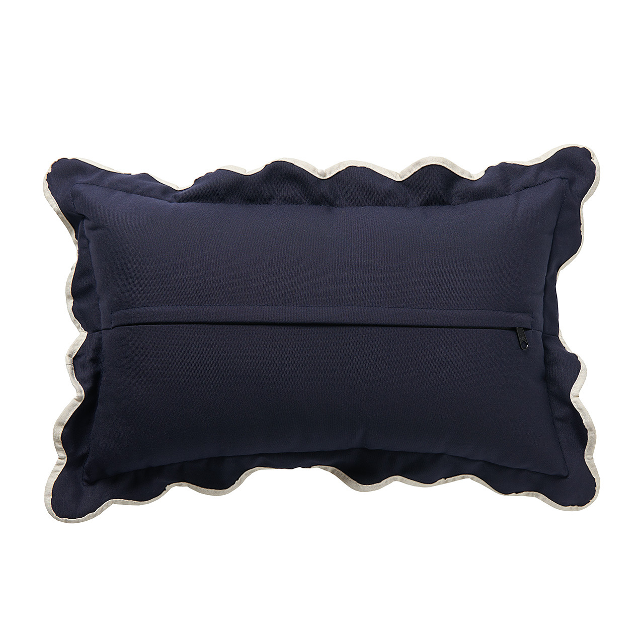 Navy and Natural 12 x 20 in. Lumbar Pillow with Welted Flange