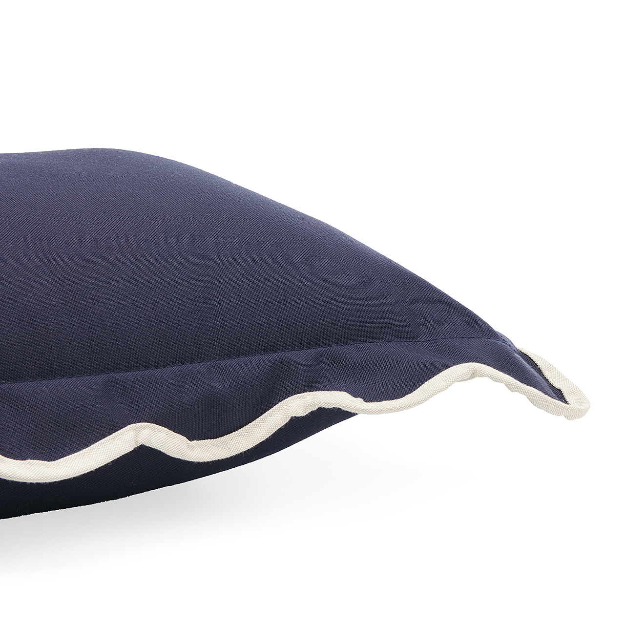 Navy and Natural 12 x 20 in. Lumbar Pillow with Welted Flange