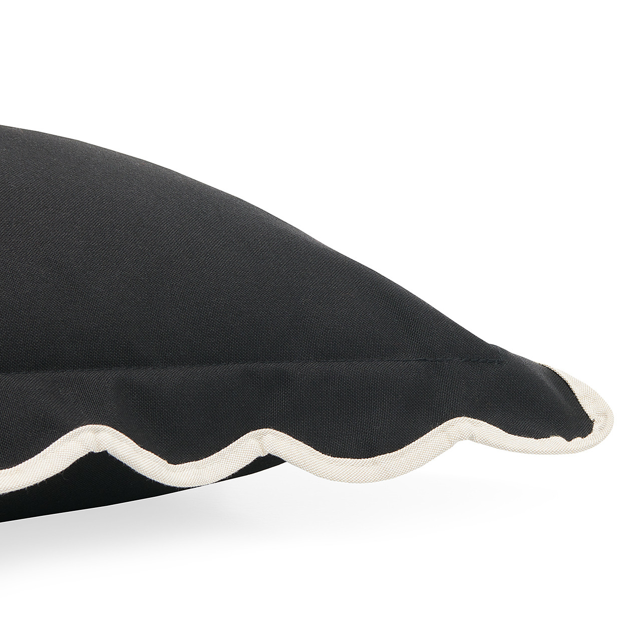 Black and Natural 12 x 20 in. Lumbar Pillow with Welted Flange
