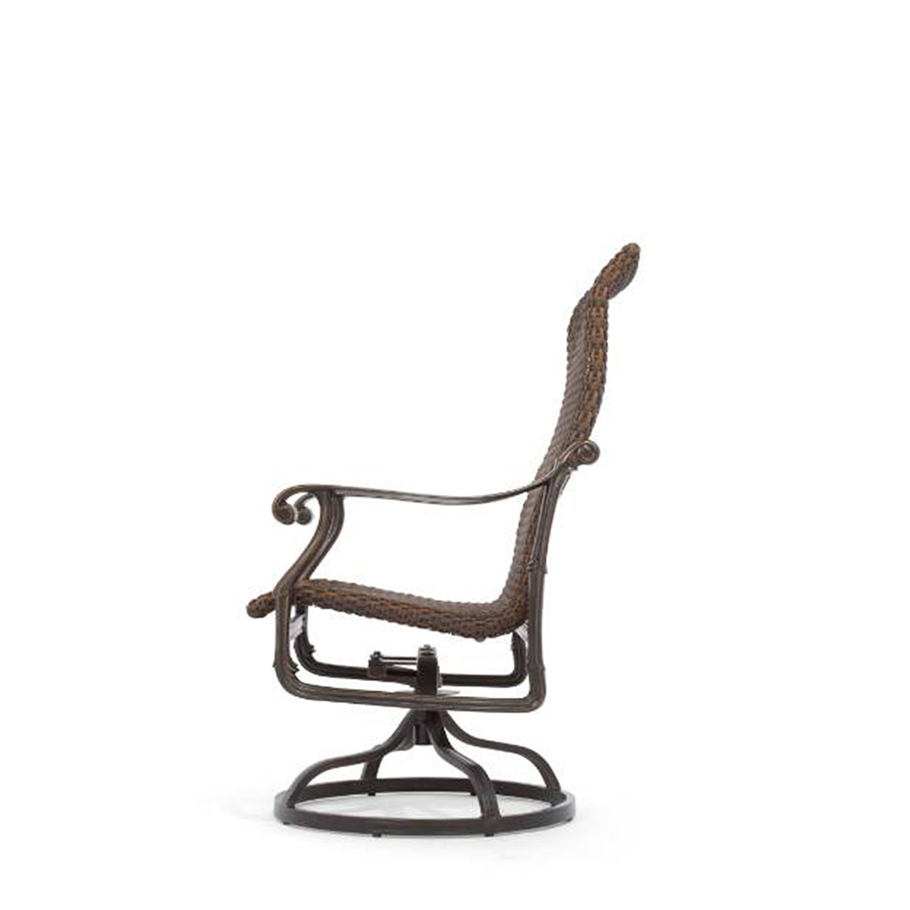 Florence Midnight Gold Cast Aluminum and Chestnut Outdoor Wicker Swivel Rocker Florence Midnight Gold Cast Aluminum and Chestnut Outdoor Wicker Swivel Rocker