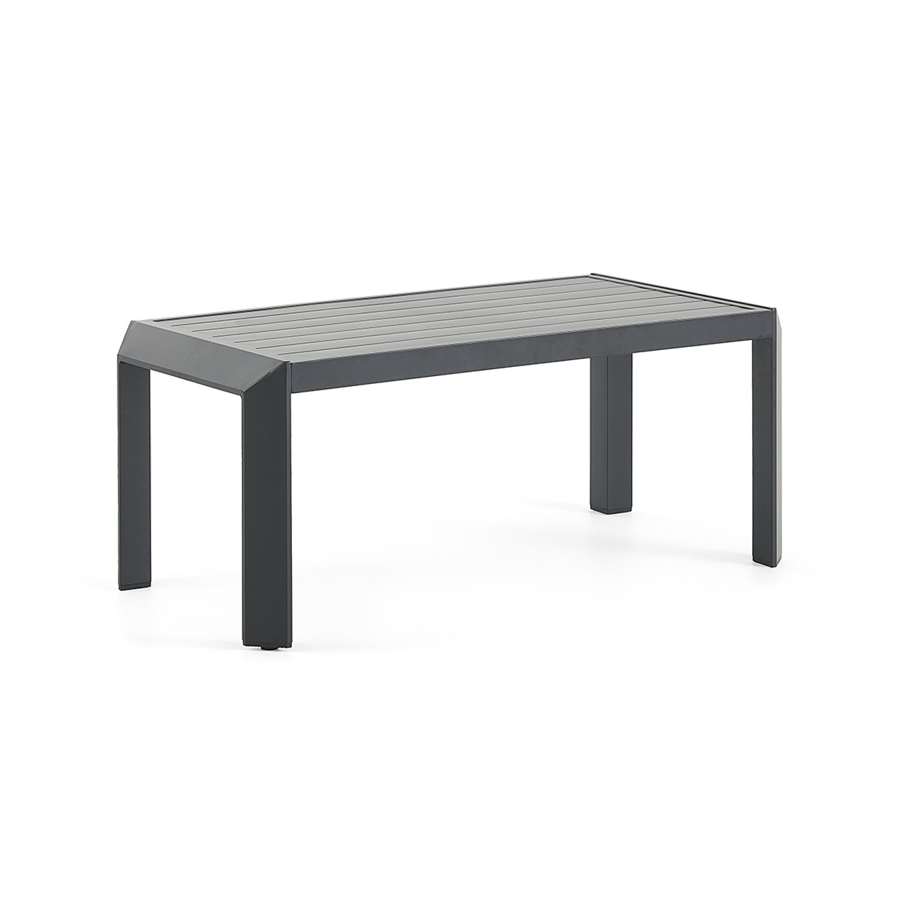 St. Lucia Midnight Aluminum with Cushions 4 Piece Swivel Sofa Group + 43 x 22 in. Coffee Table