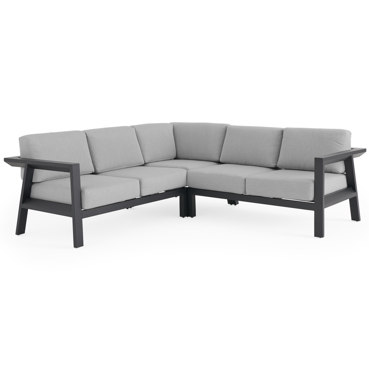 St. Lucia Midnight Aluminum with Cushions 3 Piece Sectional Group