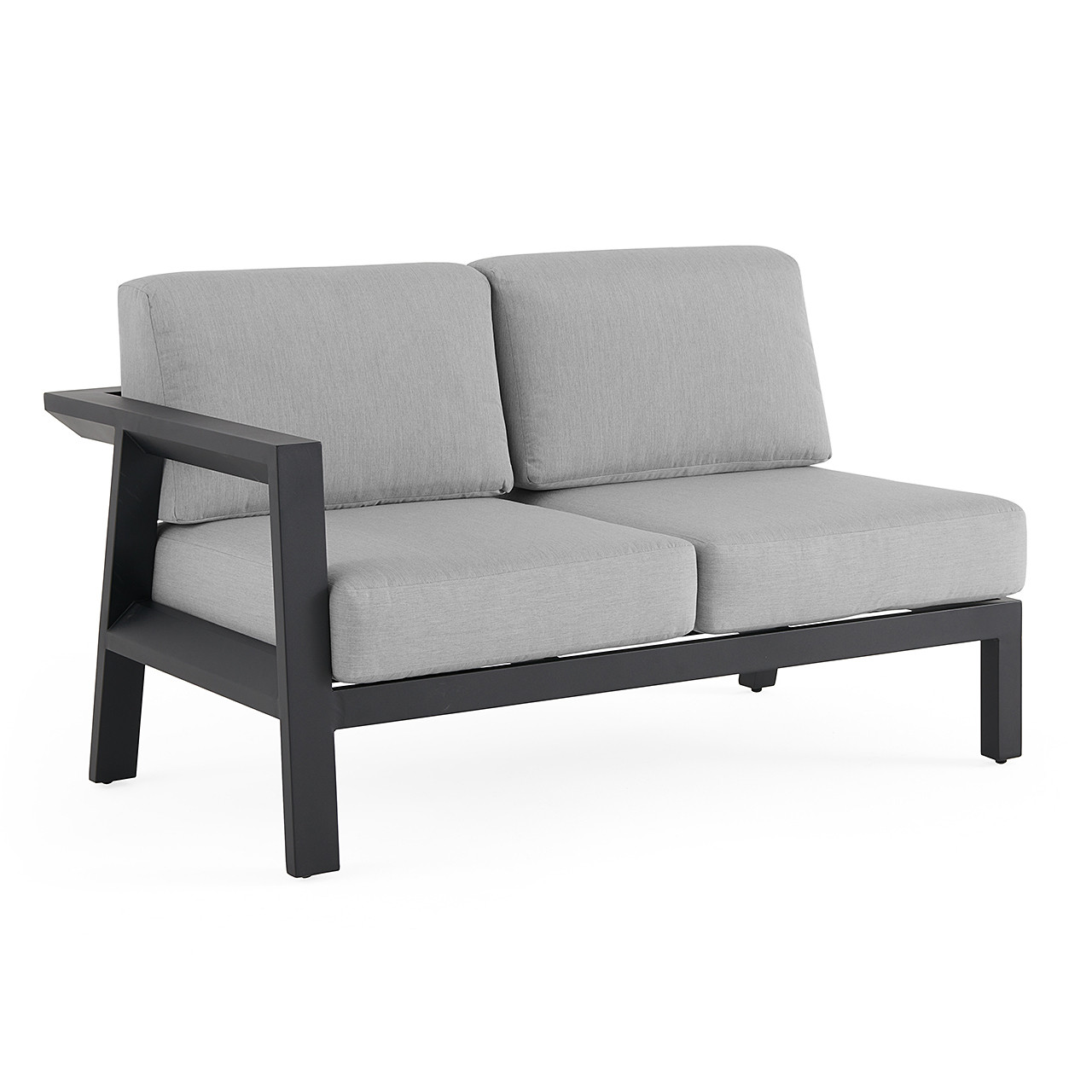 St. Lucia Midnight Aluminum with Cushions 4 Piece Sectional Group + 43 x 22 in. Coffee Table