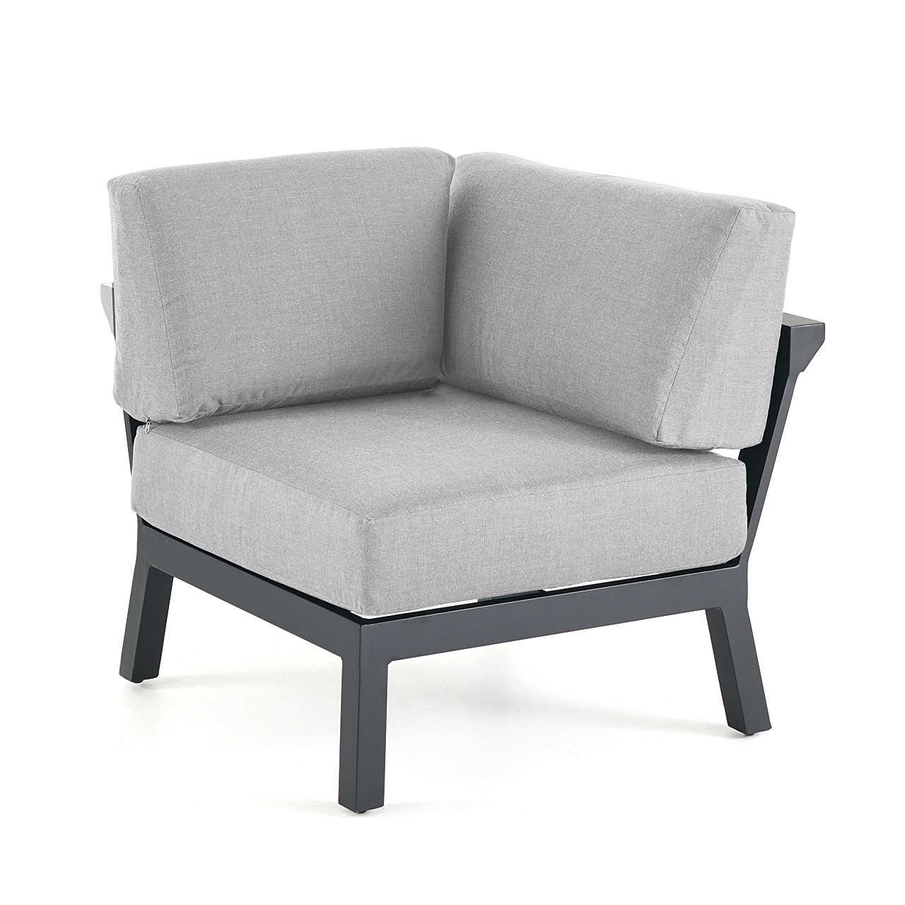 St. Lucia Midnight Aluminum with Cushions 4 Piece Sectional Group + 43 x 22 in. Coffee Table