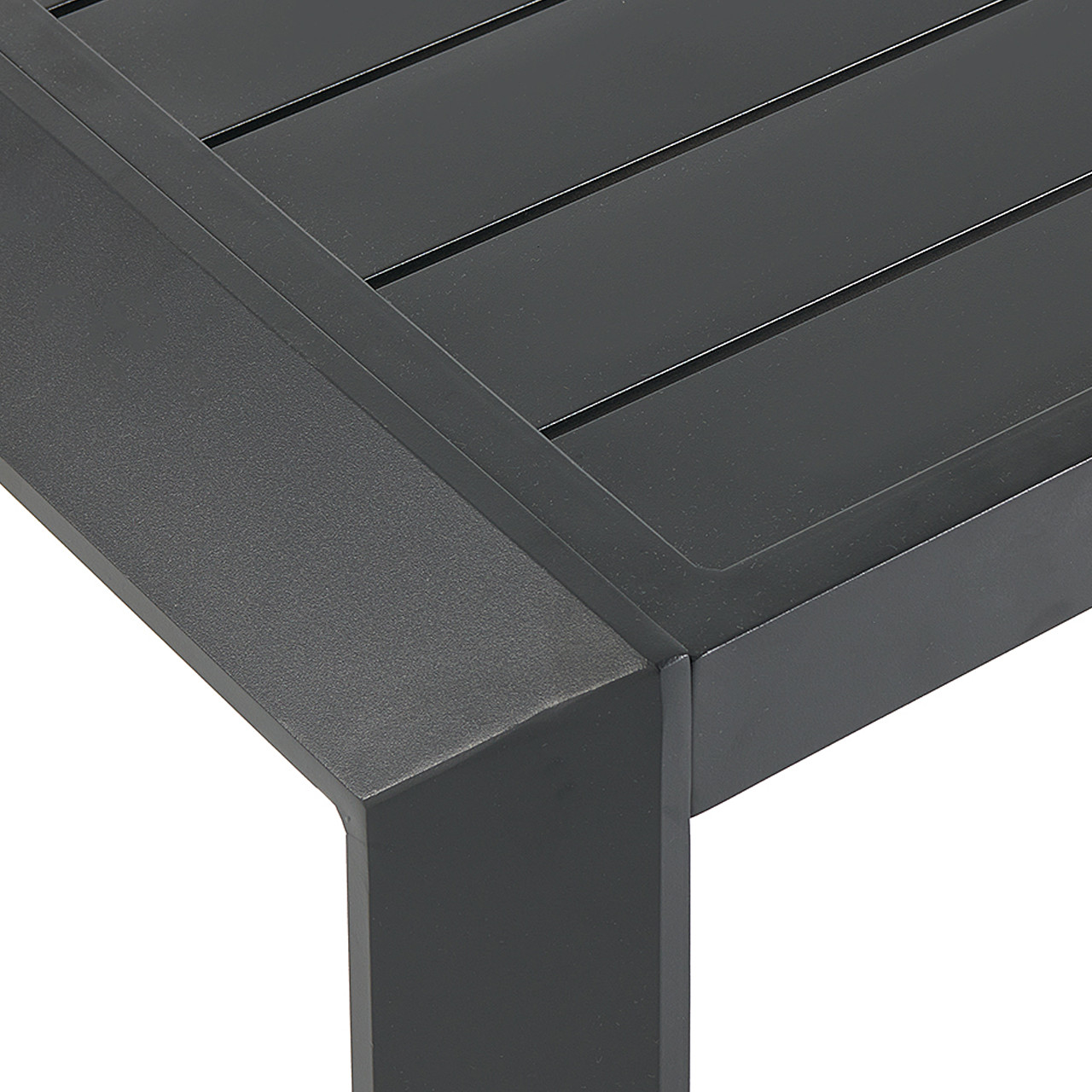 TiNY Table　アルミ&カーボン St. Lucia Midnight Aluminum 43 x 22 in. Slat Top Coffee Table