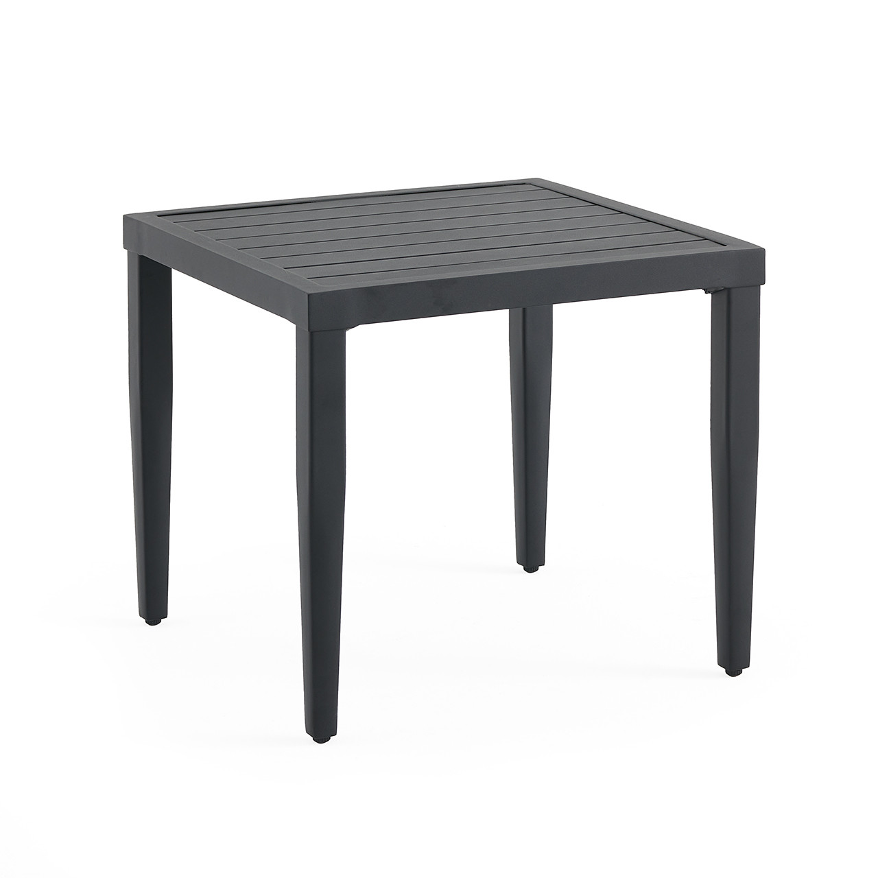 Portofino Midnight Aluminum 24 in. Sq. Slat Top End Table