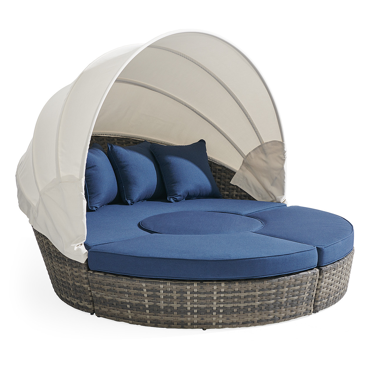 Sonoma Husk Outdoor Wicker with Cushions 4 Piece Daybed with Canopy Sonoma Husk Outdoor Wicker with Cushions 4 Piece Daybed with Canopy
