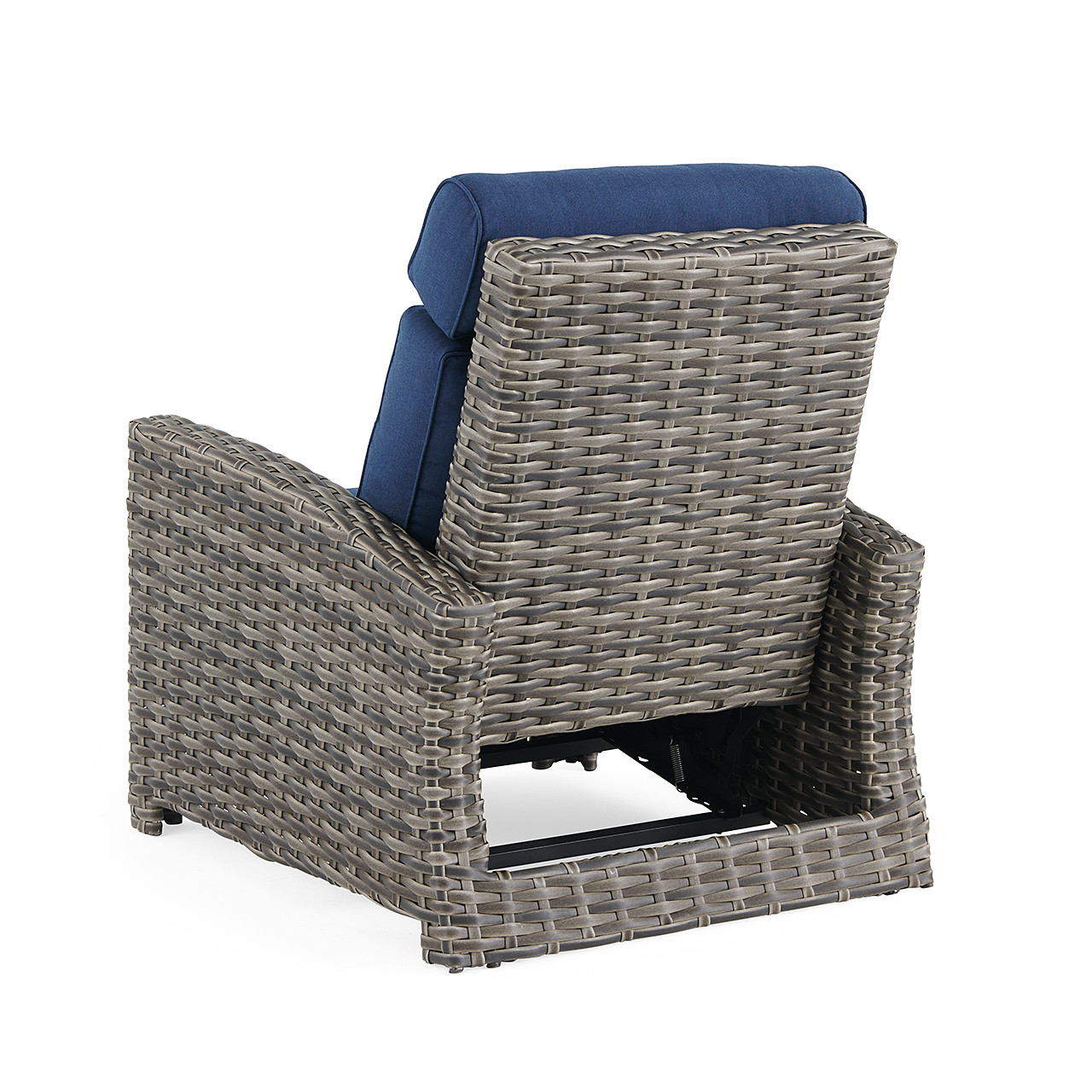 Resin Wicker Reclining Lawn Furniture Rio Silver Oak Outdoor