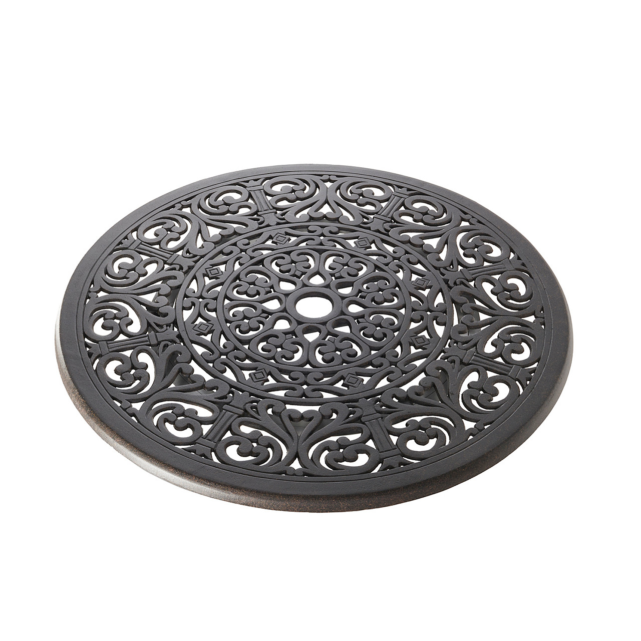 Naples Aged Bronze Cast Aluminum 30 in. D Lazy Susan - Fortunoff