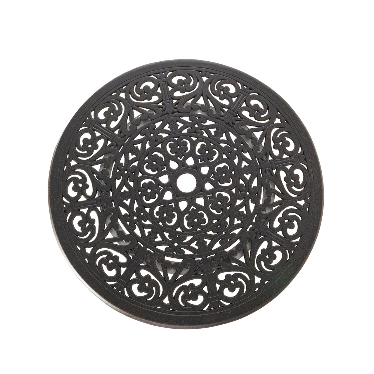 Naples Aged Bronze Cast Aluminum 30 in. D Lazy Susan - Fortunoff