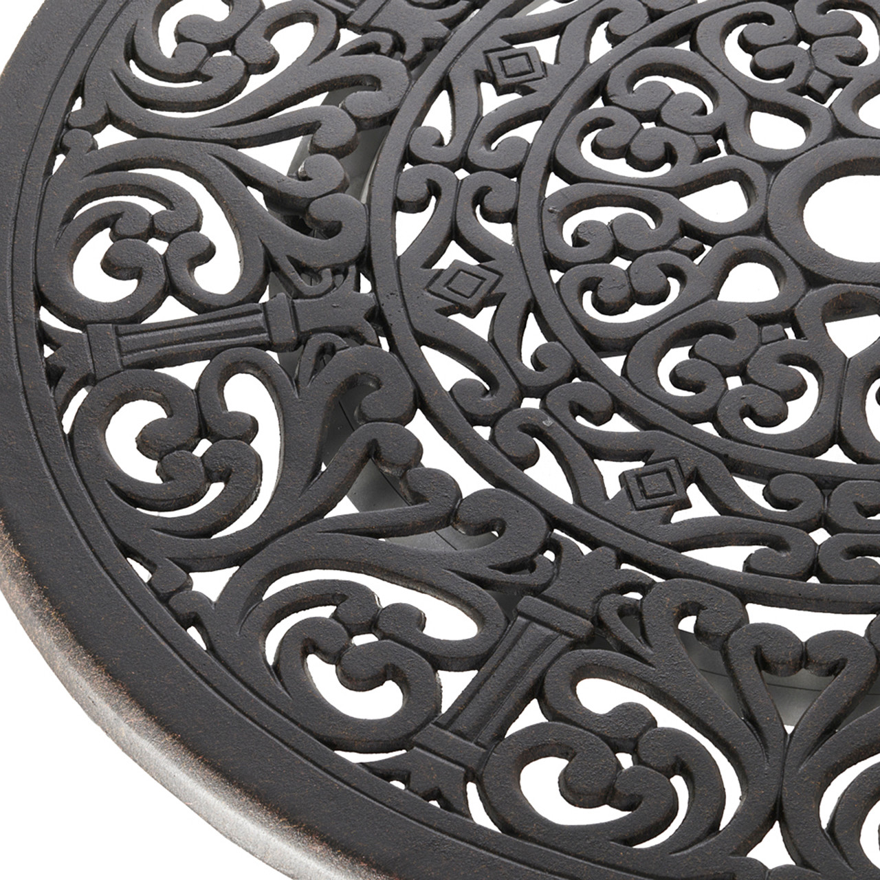 Naples Aged Bronze Cast Aluminum 30 in. D Lazy Susan - Fortunoff