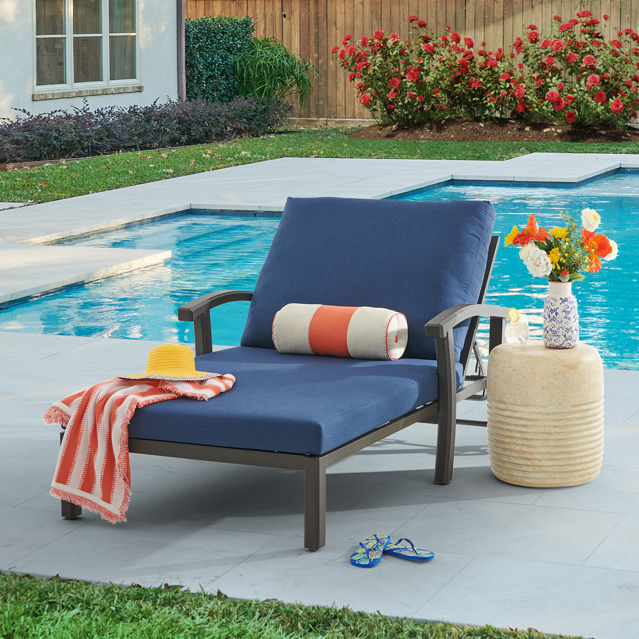 Fairmont Aged Bronze Aluminum with Cushions 2 Piece Double Chaise
