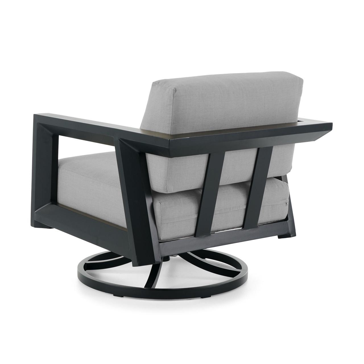 St. Lucia Midnight Aluminum with Cushions Swivel Rocker Club Chair