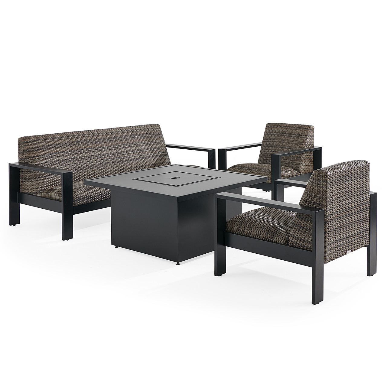 【レア】 BACKYARD／MUDDY MUZIC関連　3枚セット Chelsea Textured Black Aluminum and Weathered Teak Outdoor Wicker