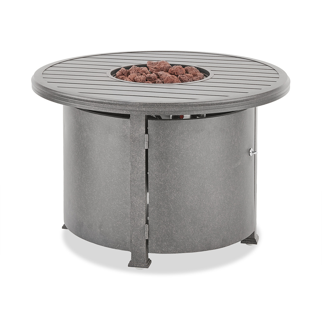 Carlisle Saddle Grey Cast Aluminum 36 in. D LP Fire Pit Slat Top Table