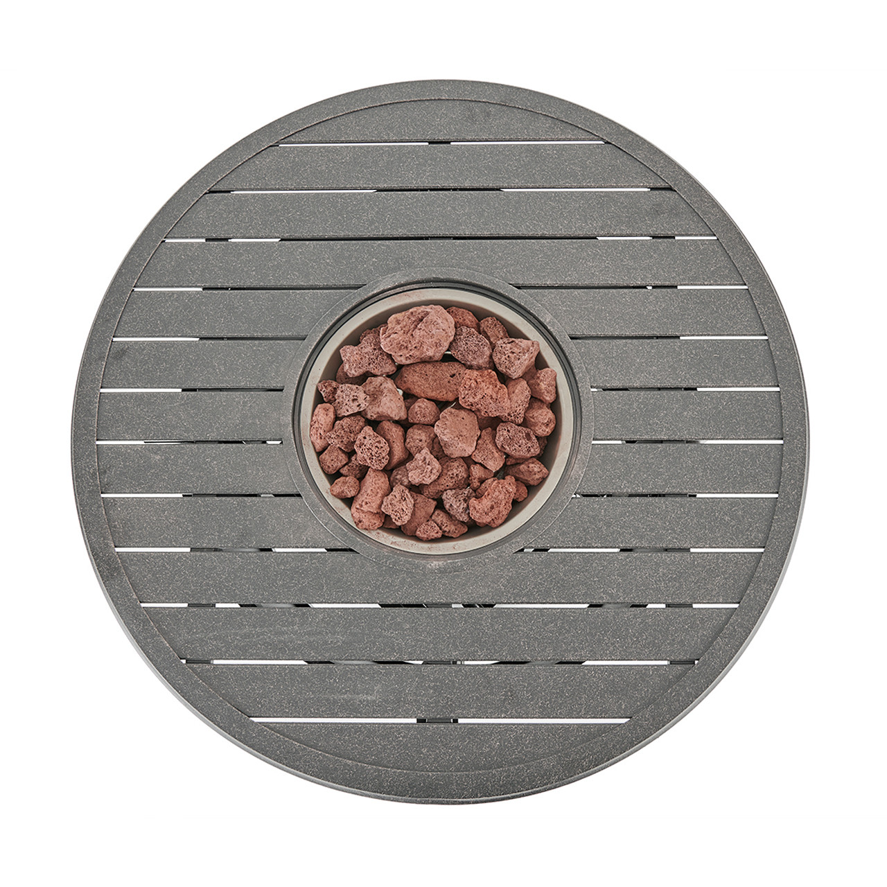Carlisle Saddle Grey Cast Aluminum 36 in. D LP Fire Pit Slat Top Table