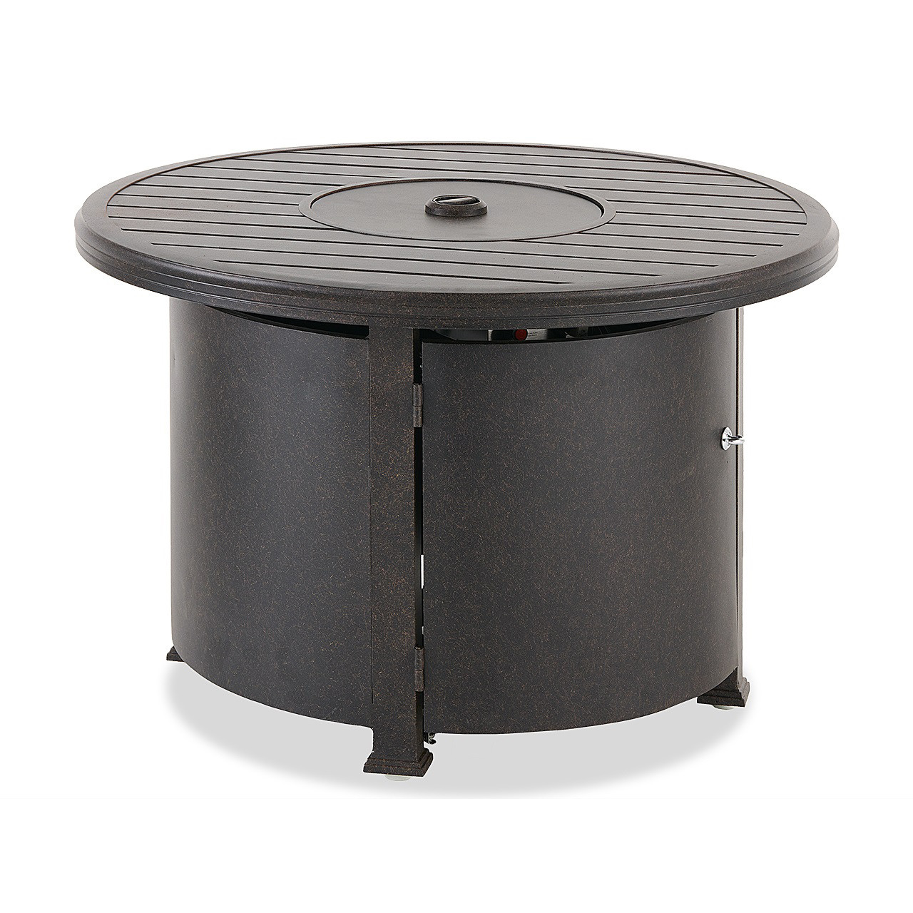 Carlisle Aged Bronze Cast Aluminum 36 in. D LP Fire Pit Slat Top Table
