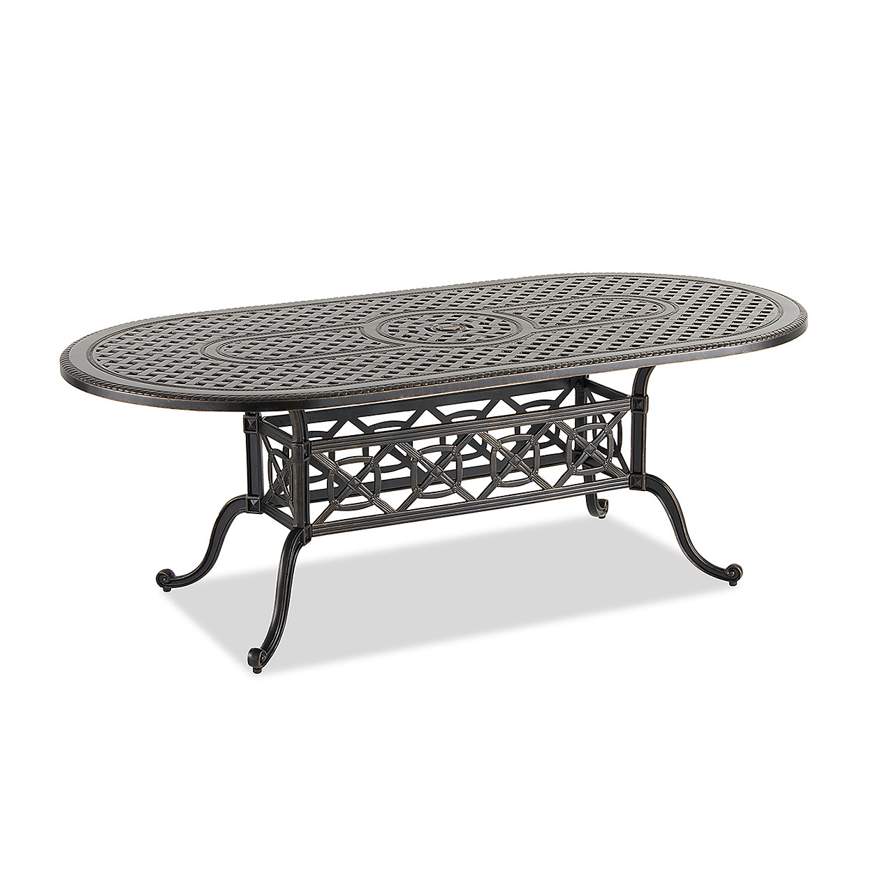 Florence Midnight Gold Cast Aluminum 86 x 42 in. Dining Table