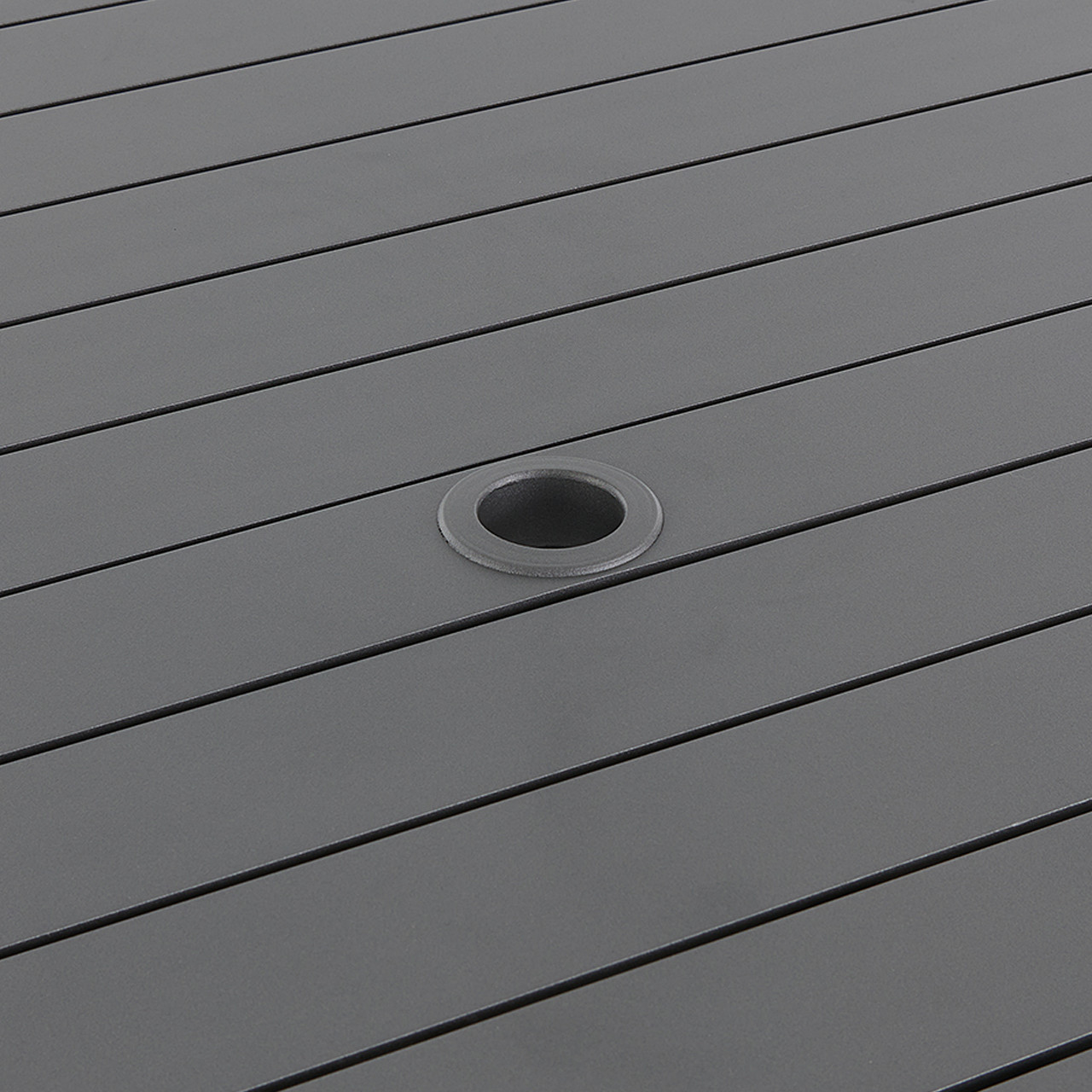 Soho Slate Grey Aluminum 46 in. Sq. Slat Top Dining Table -