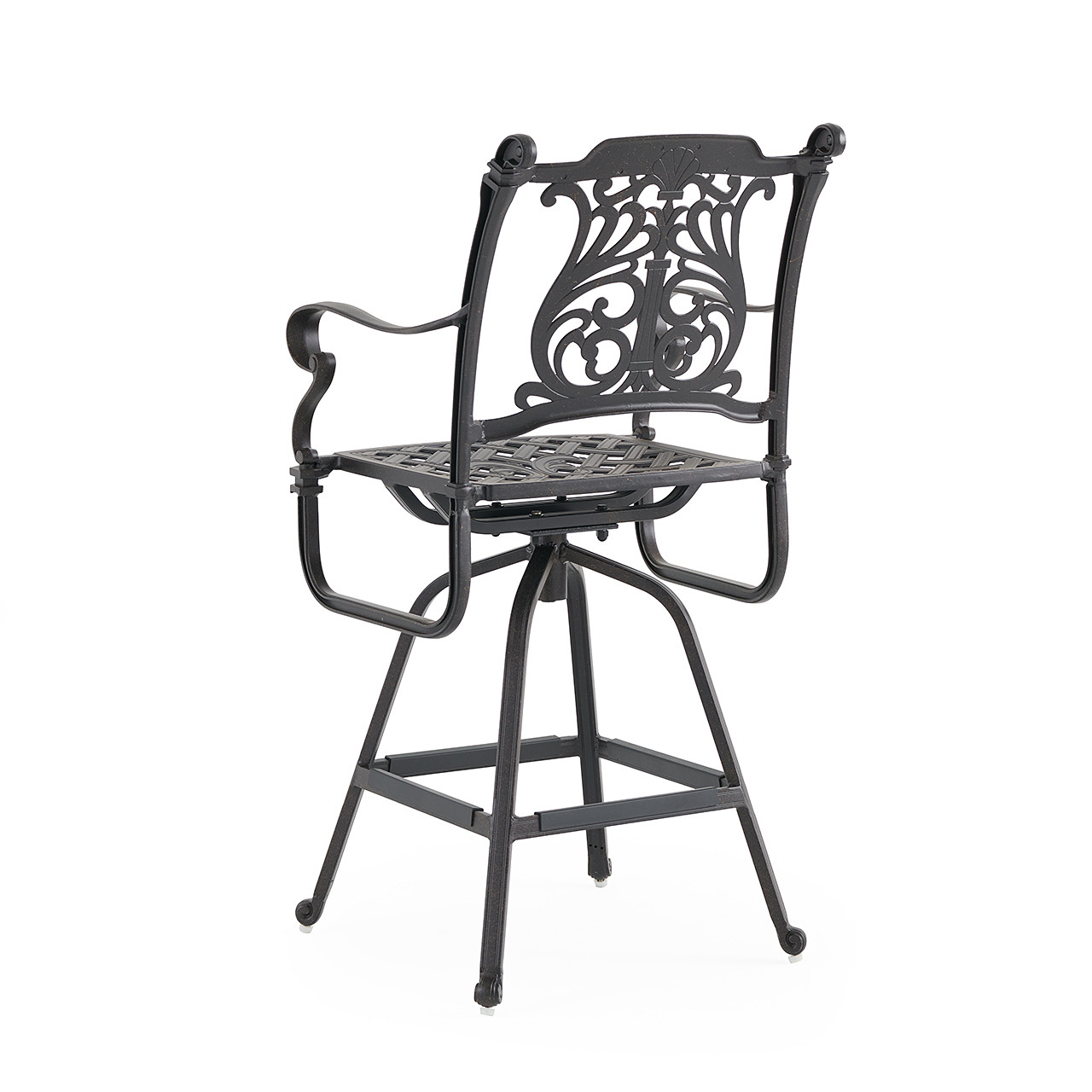 Naples Aged Bronze Cast Aluminum Swivel Bar Stool