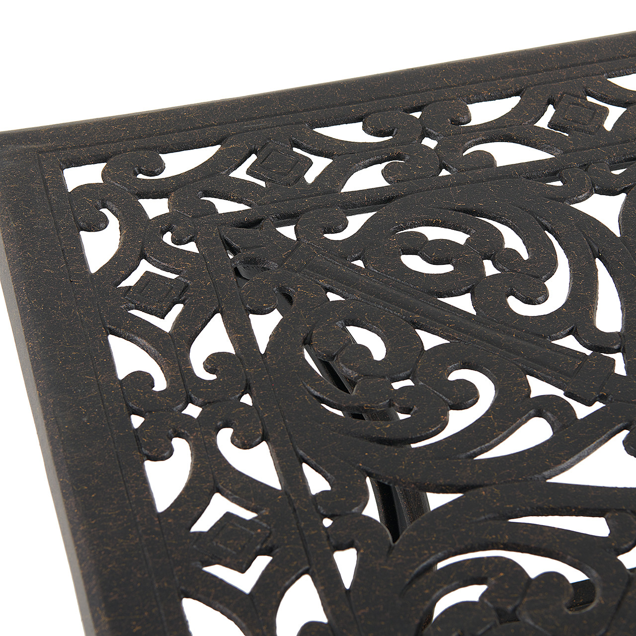 Naples Aged Bronze Cast Aluminum with Estate Cushions 3 Piece Swivel Sofa Group + 45 x 24 in. Coffee Table