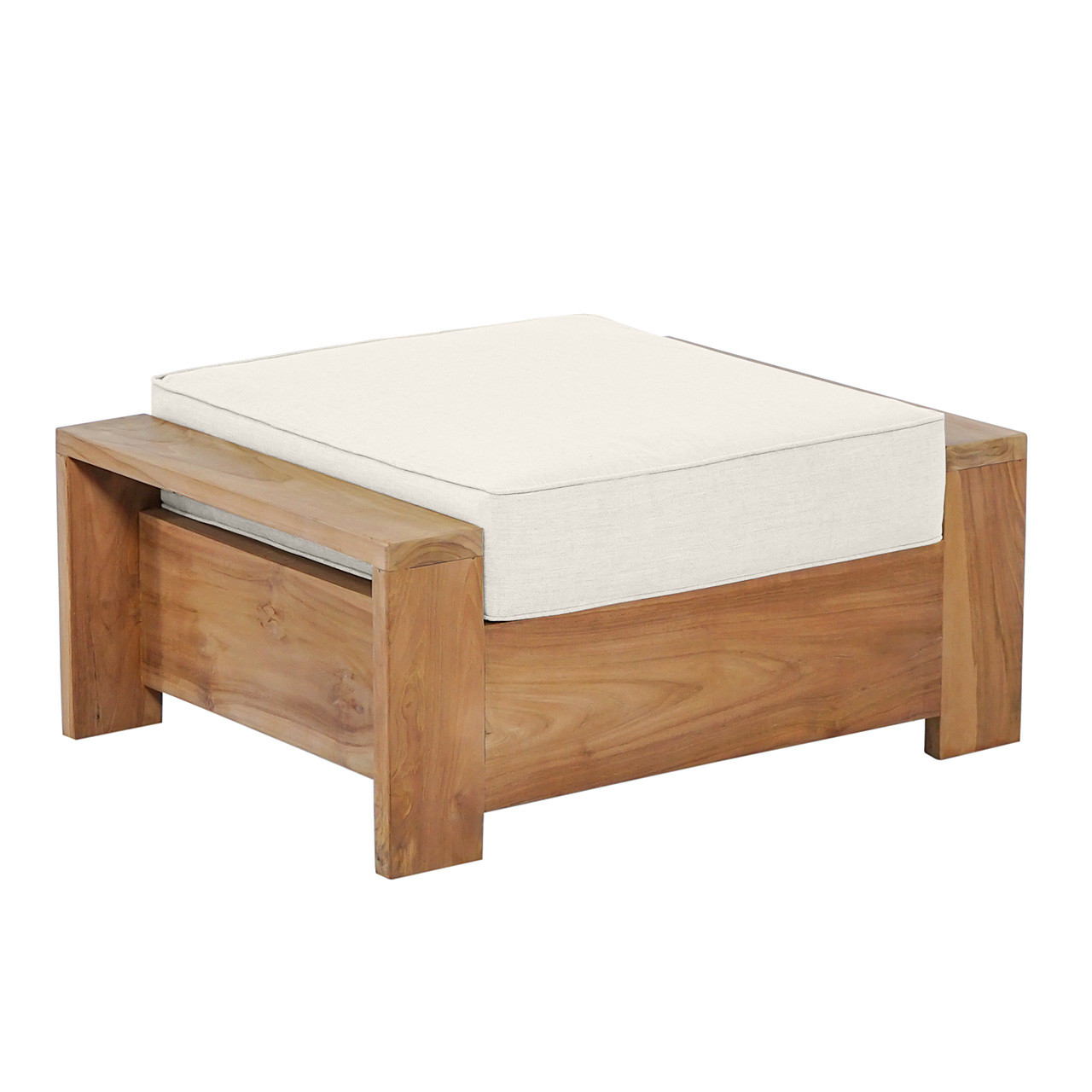 Castello Natural Oil Stain Teak with Cushion Ottoman