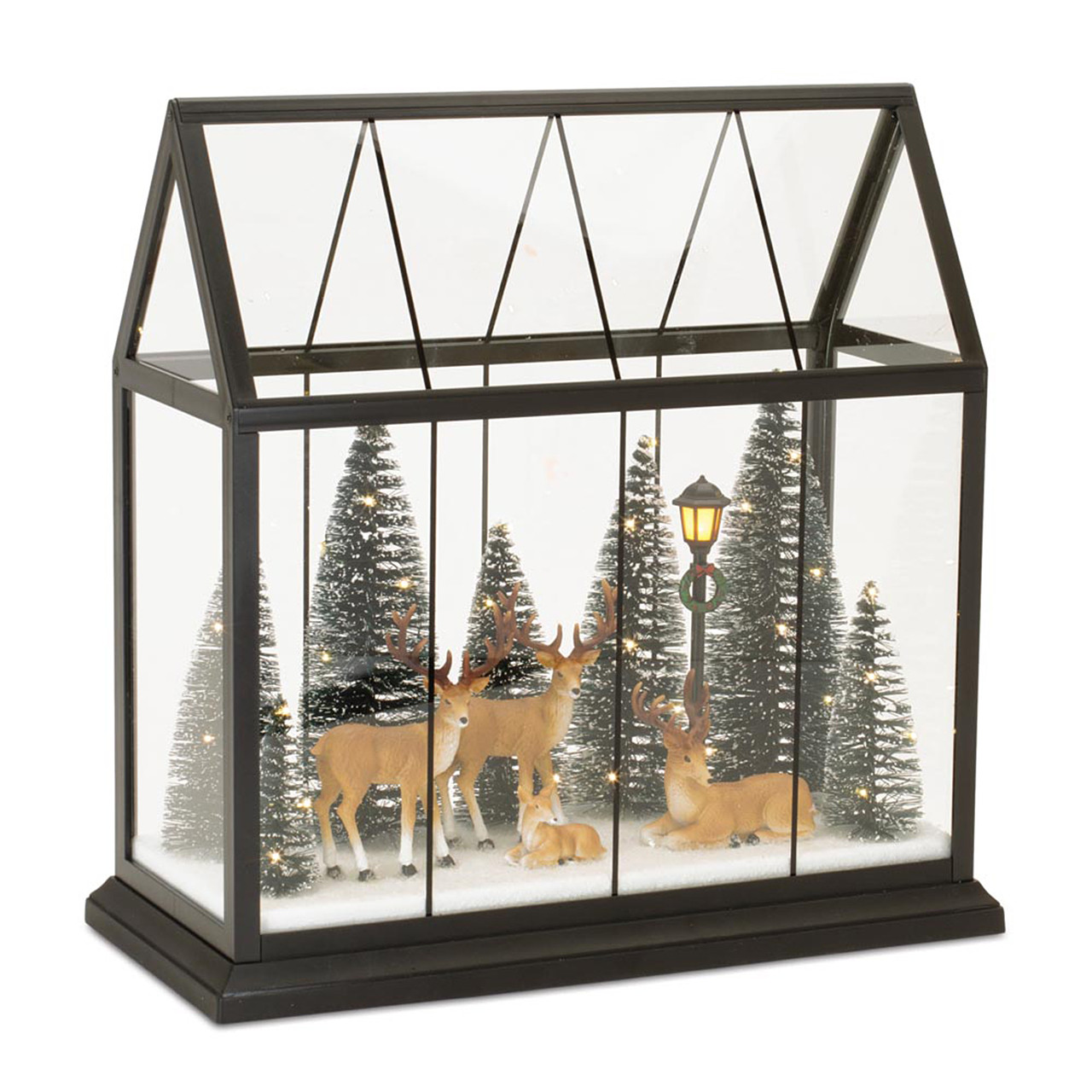 15 in. LED Greenhouse Forest Scene Decor