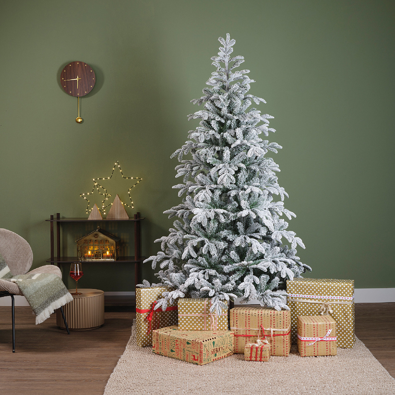 7.9 ft. Snowy Balsamea Fir Classic Christmas Tree, Unlit