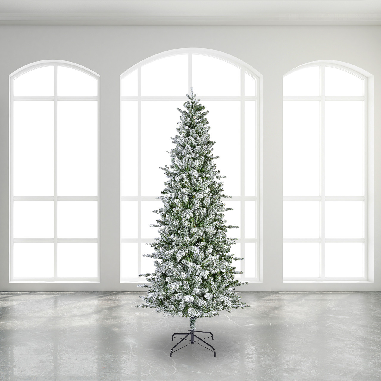 7.9 ft. Frosted Killington Fir Slim Christmas Tree, Unlit