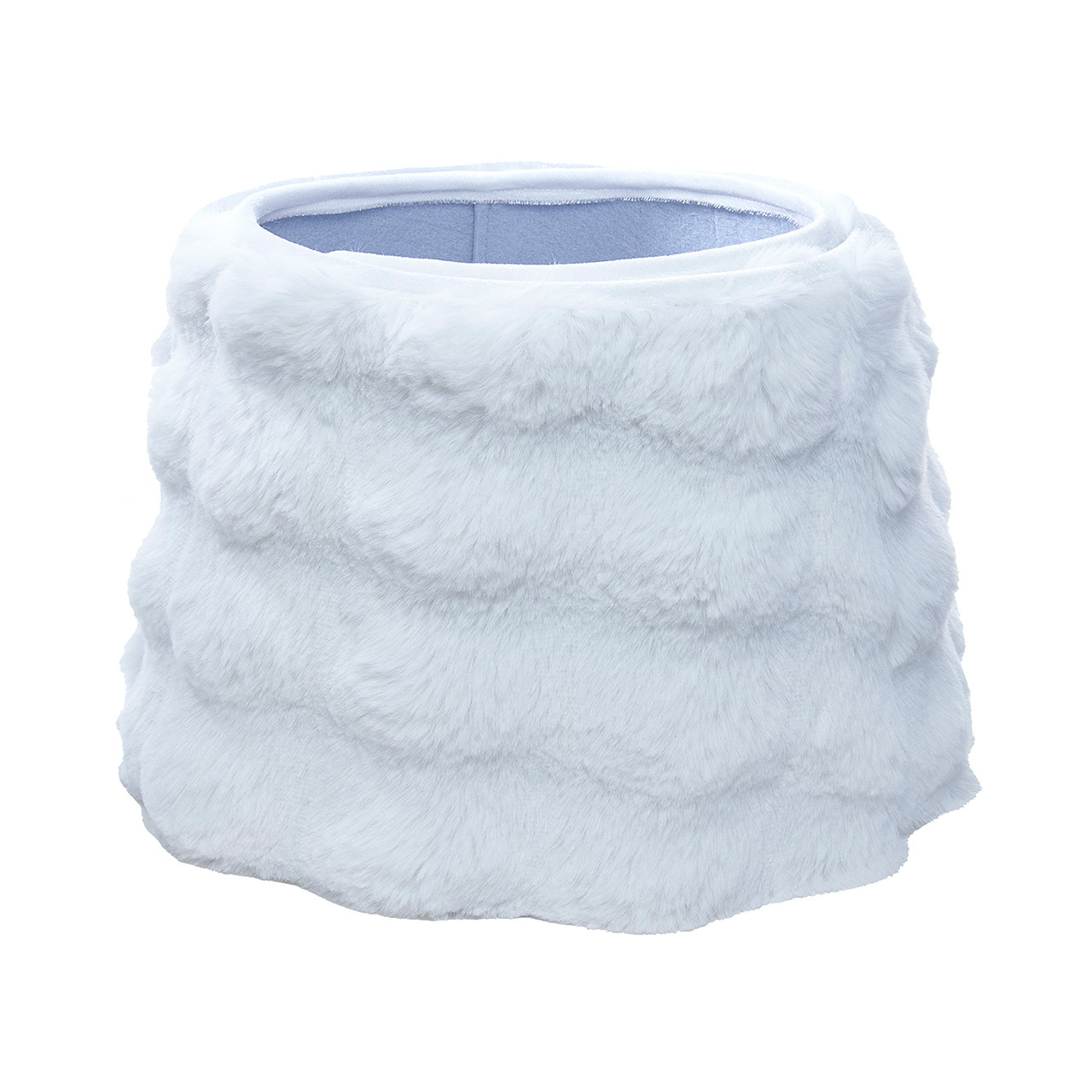 24 in. D Fur White Christmas Tree Collar Base