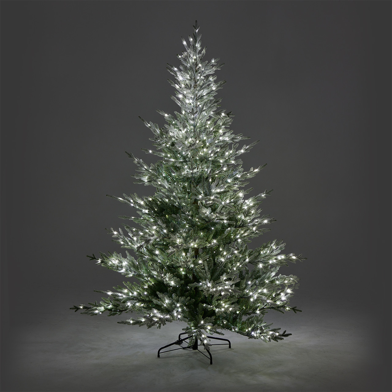 7.4 ft. Snowy Norway Spruce Classic Christmas Tree with 1000 Micro