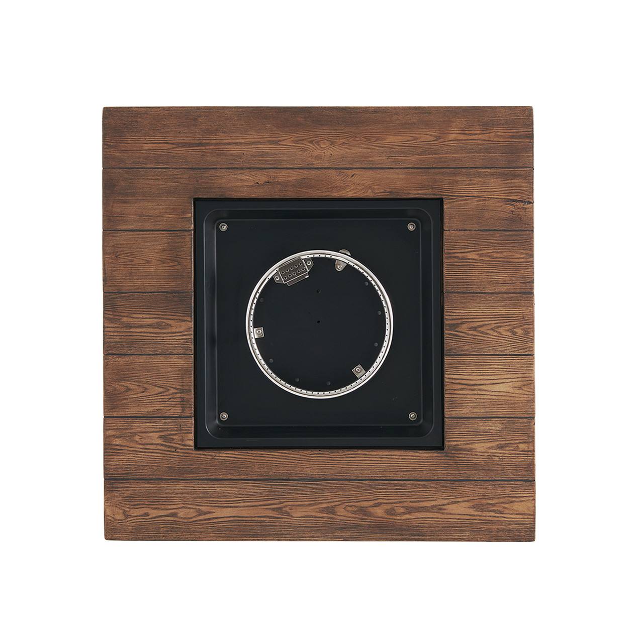 Cadiz Aged Bronze Cast Aluminum with Cushions 5 Piece Chat Set + 34.5 in. Sq. Fire Pit Coffee Table