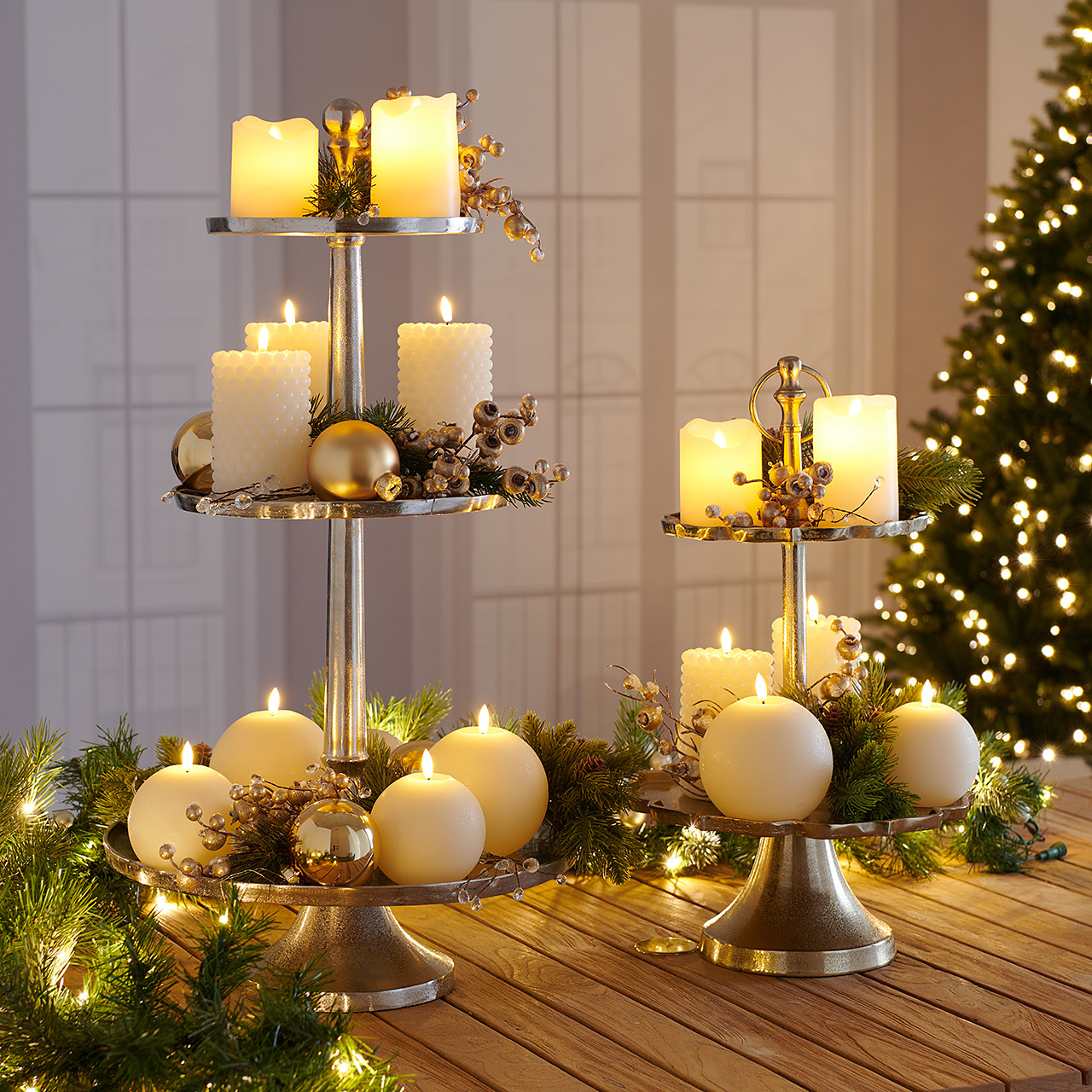 LED Flicker Flame Bubble Pillar Candle