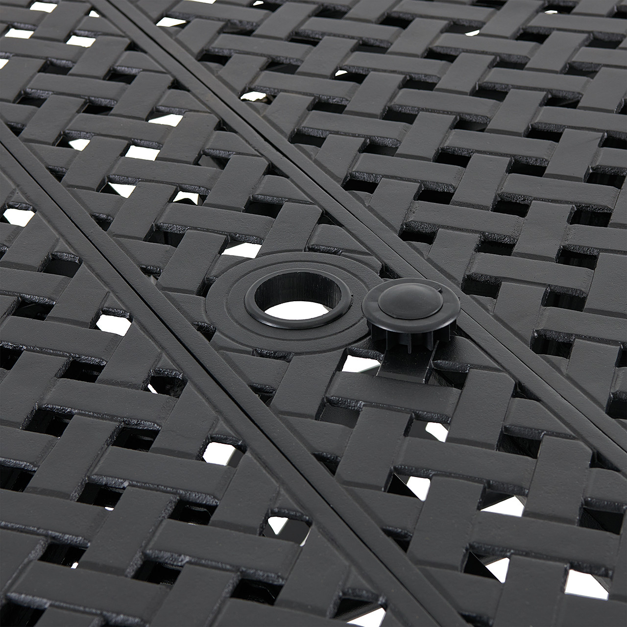 Tivoli Matte Black Cast Aluminum 71-103 x 44 in. Extension Dining