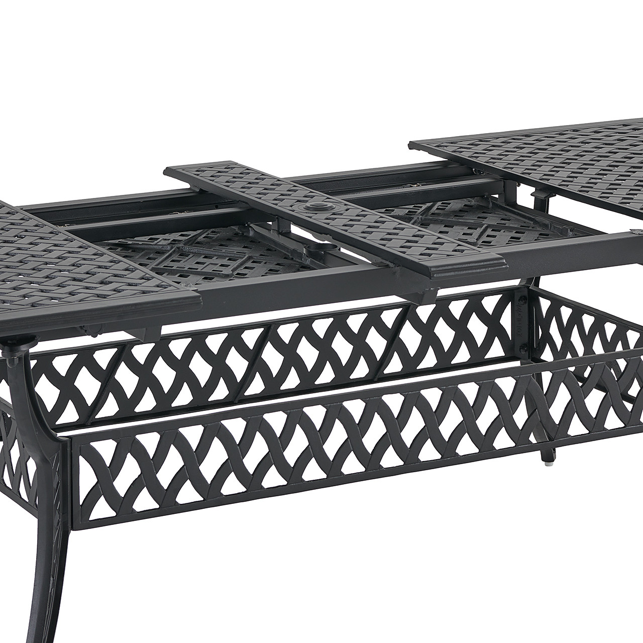 Tivoli Matte Black Cast Aluminum 71-103 x 44 in. Extension Dining