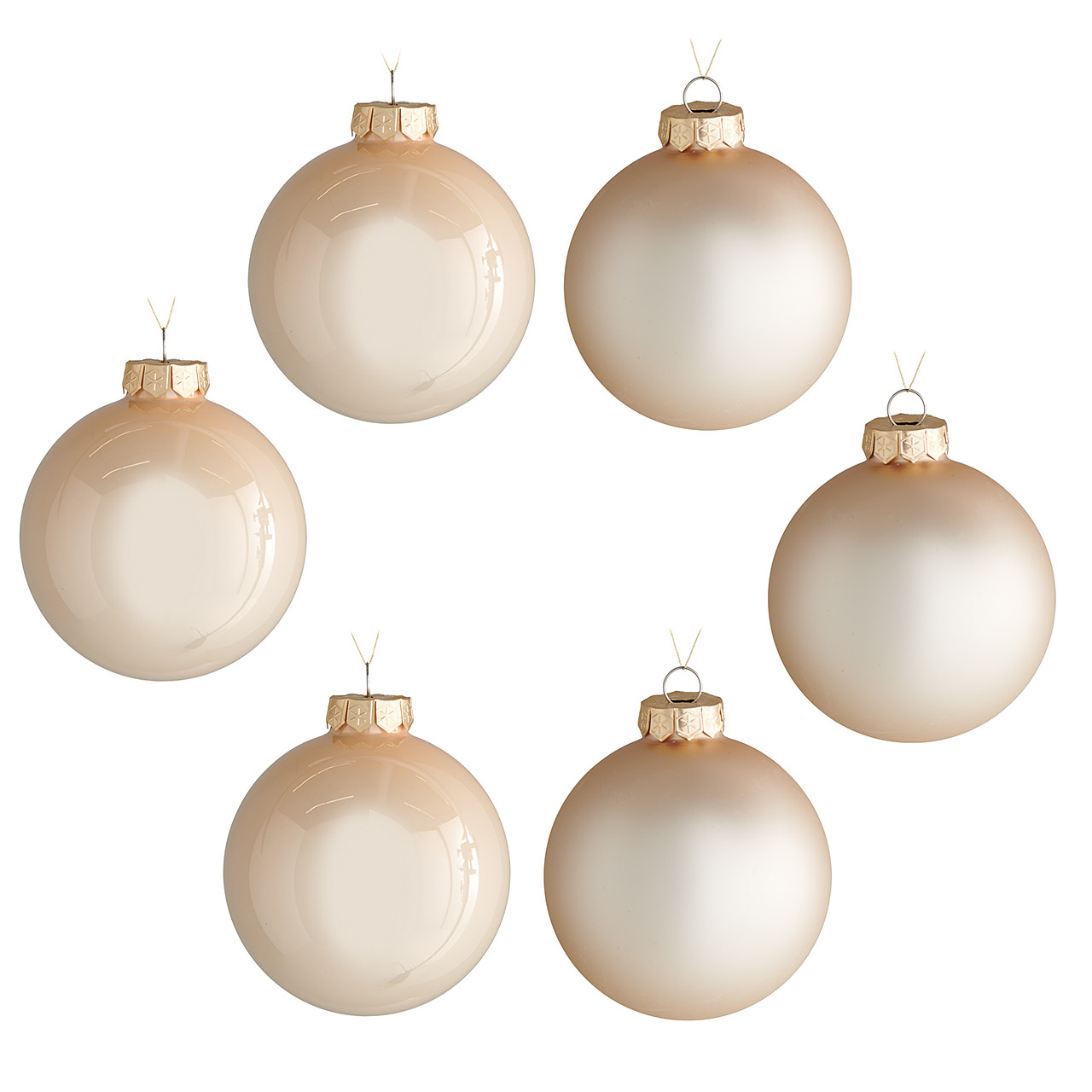 In-Store Only - 3 in. Pearl Glass Ball Ornaments, Set of 6